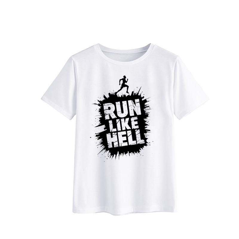 RUN LIKE HELL Motivational Graphic T-Shirt - Fitness Apparel