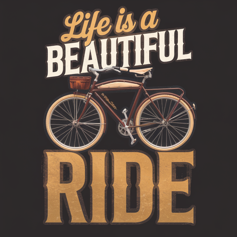 Life is a Beautiful Ride Bicycle T-Shirt