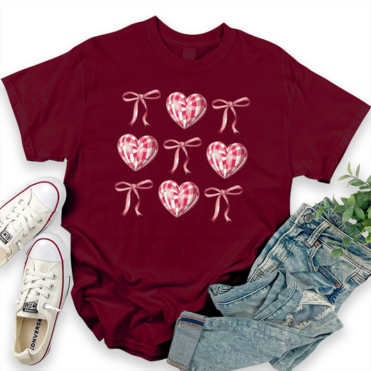 Valentine's Day Bow and Heart Pattern Top
