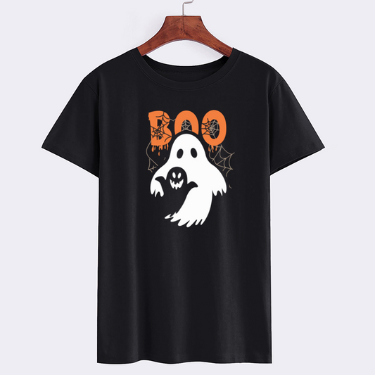 Spooky Ghost BOO Halloween T-shirt Cotton Tee