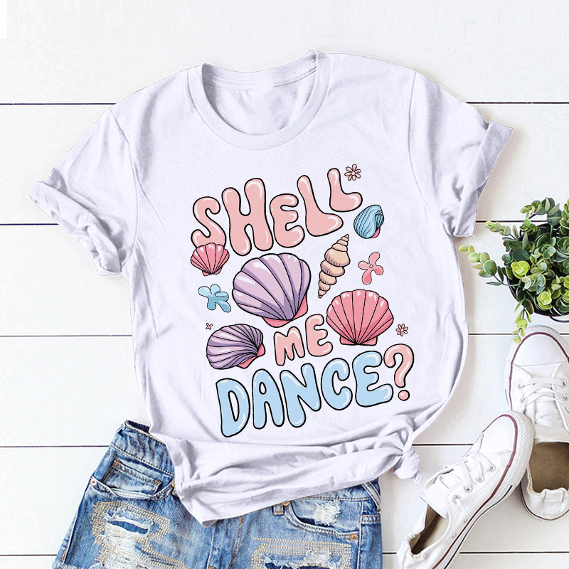 Shell Me Dance Beach Pattern T-Shirt