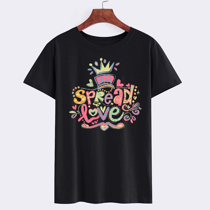 BrandX Colorful Spread Love Graphic Cotton T-Shirt