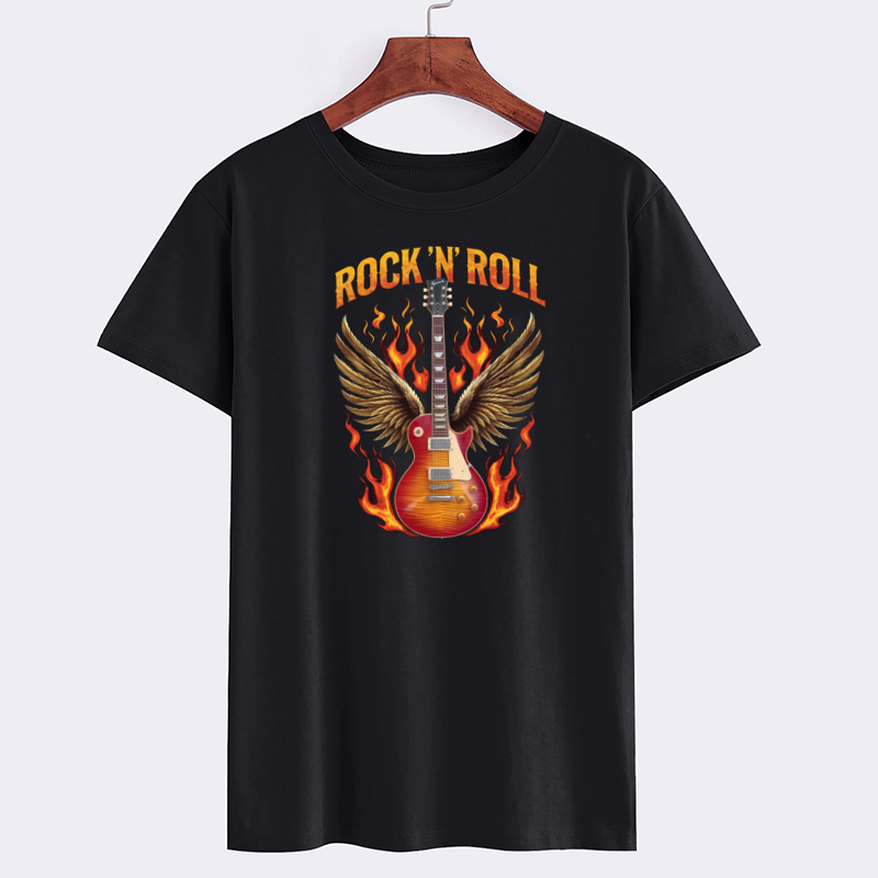 Vintage Rock 'N' Roll Guitar Graphic T-Shirt