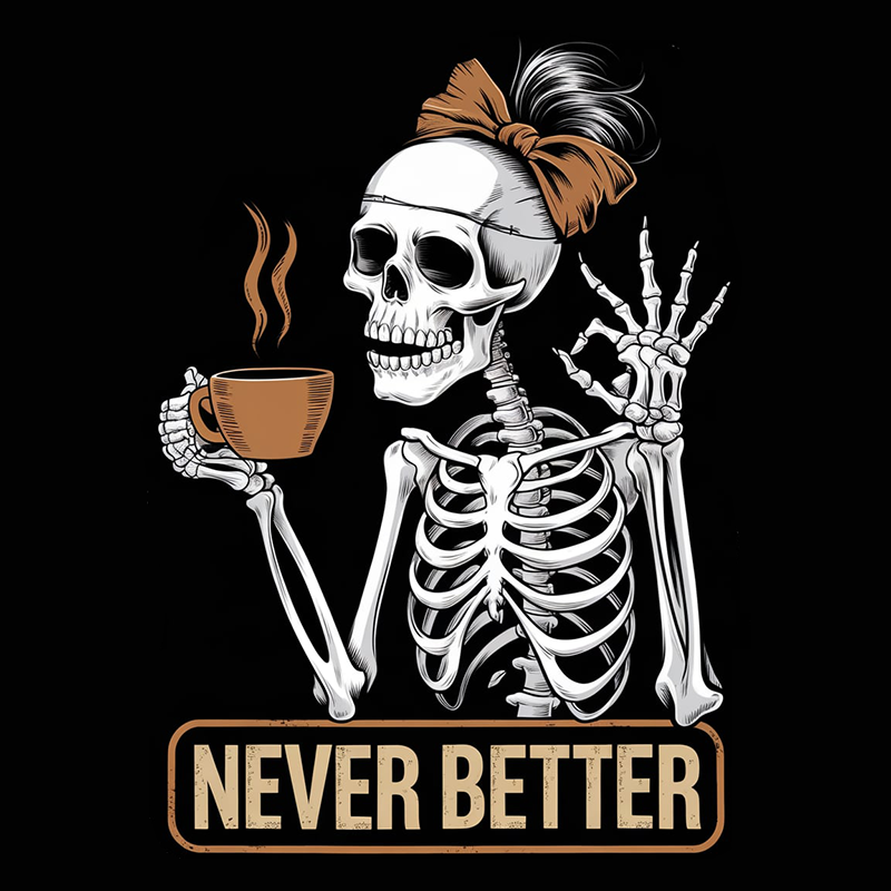 Casual Pattern Top - 'Never Better' T-Shirt