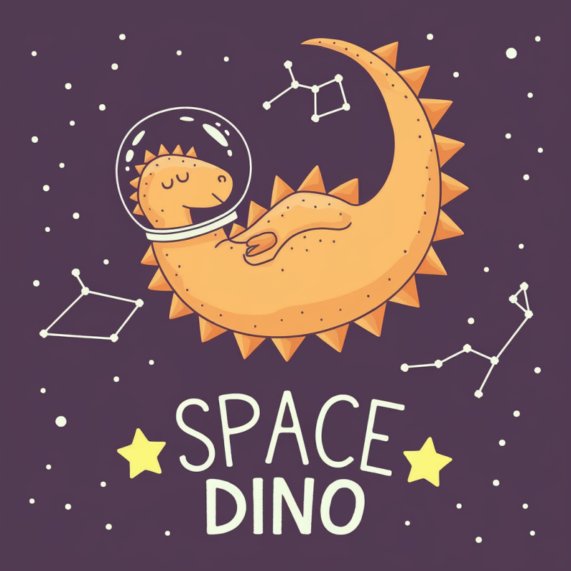 Space Dino Graphic T-Shirt for Kids