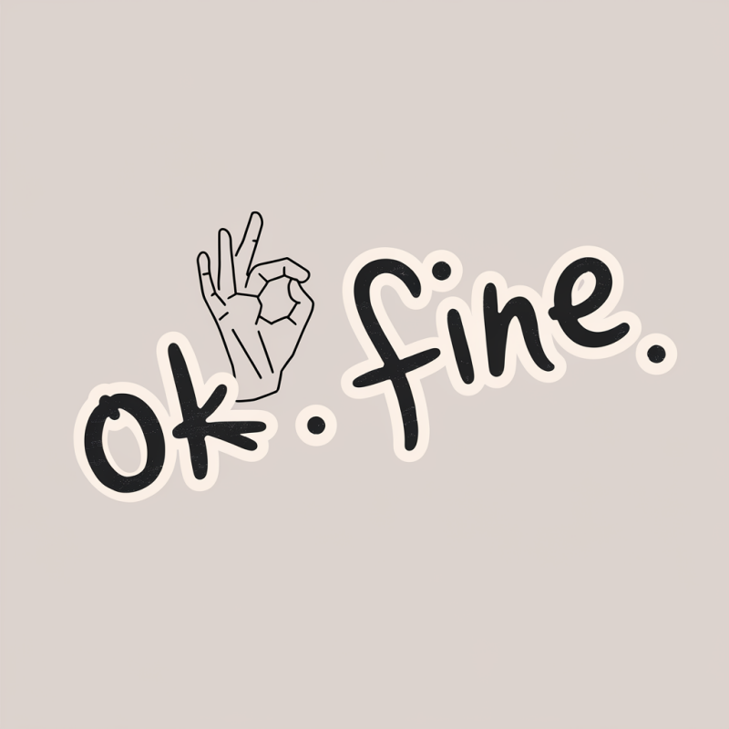Casual Graphic T-Shirt with 'Ok. Fine.' Print