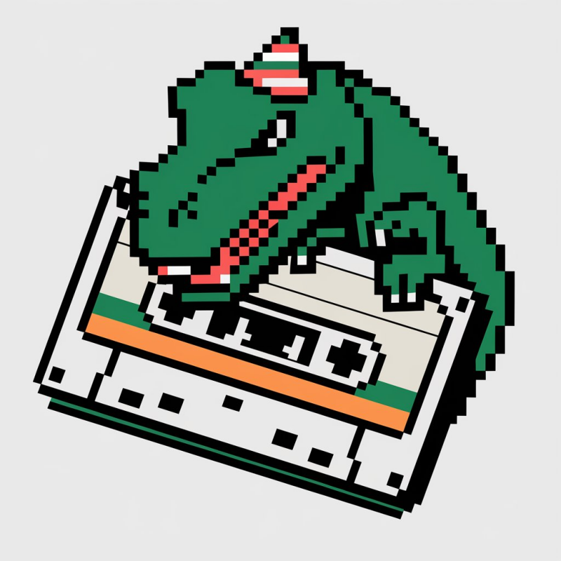 Retro Pixel Art Dinosaur Graphic T-Shirt