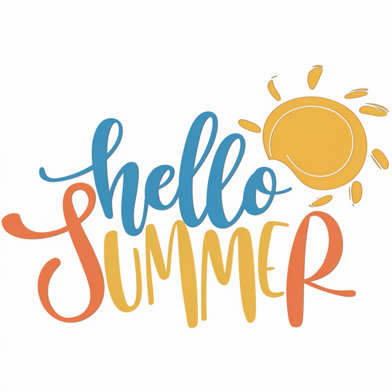 Hello Summer Graphic Tee - Casual White T-Shirt