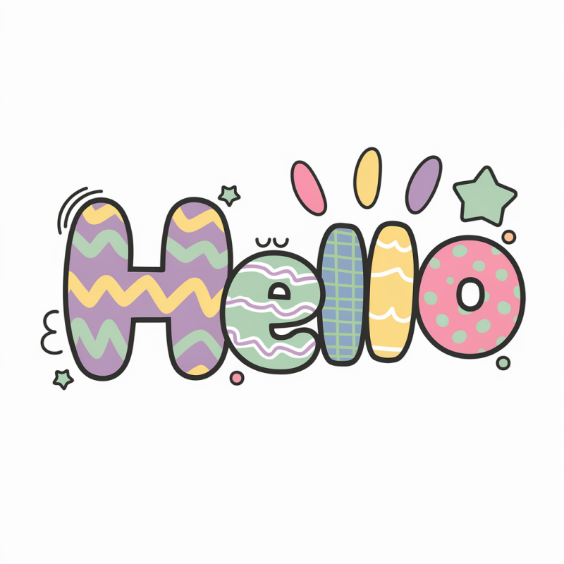 Pastel Hello Graphic Cotton T-Shirt