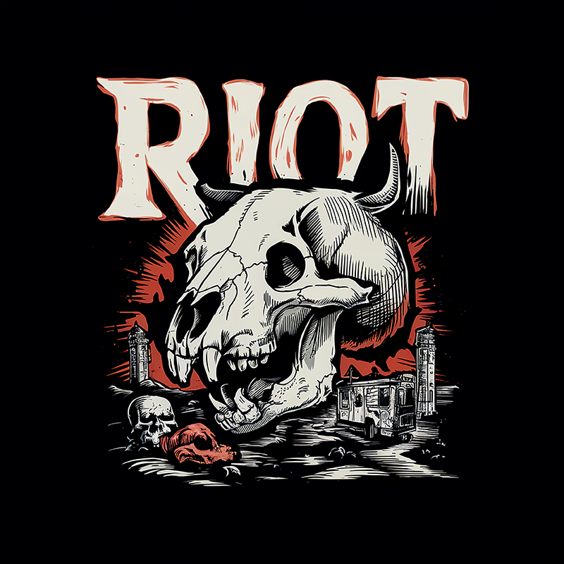 Halloween Pattern 'RIOT' T-Shirt