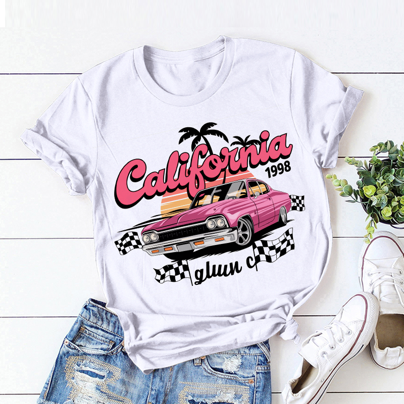 Beach Pattern Top 'California' T-shirt