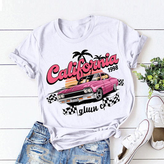 Beach Pattern Top 'California' T-shirt