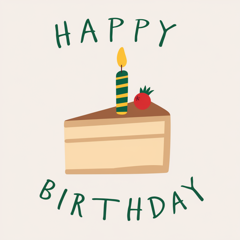 Cotton Happy Birthday Cake Graphic T-Shirt