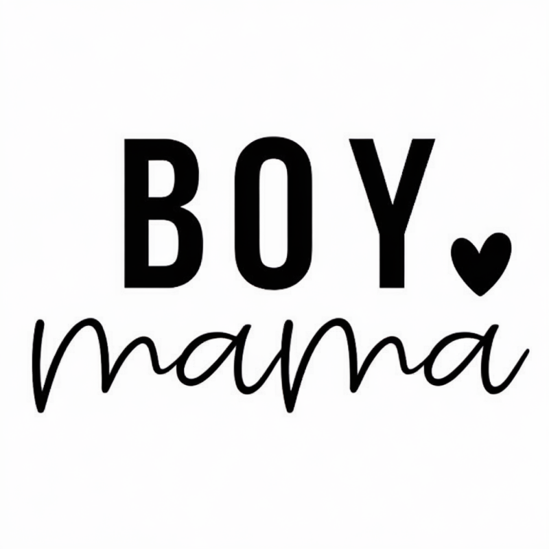 Boy Mama Cotton Letter Print Graphic T-Shirt
