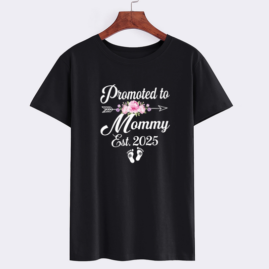 Promoted to Mommy Floral T-Shirt - Est. 2025