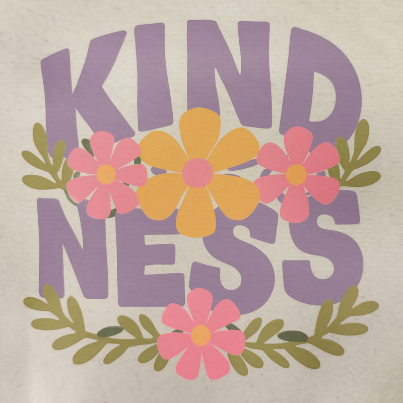 Floral Kindness Graphic Tee - Positive Message T-Shirt