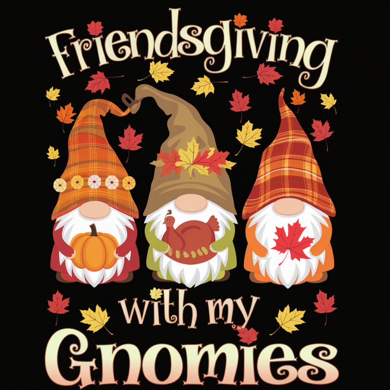 Friendsgiving Gnomies Graphic T-Shirt