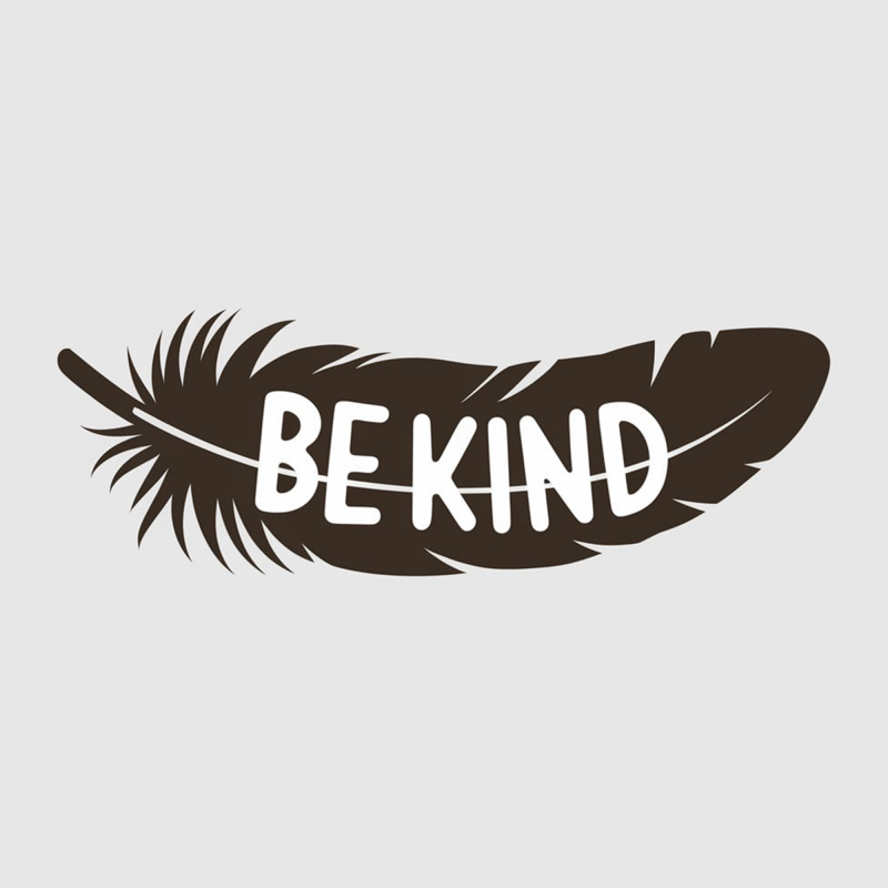 Be Kind Feather Design Cotton T-Shirt