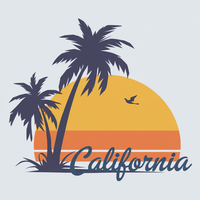 California Sunset Graphic T-Shirt