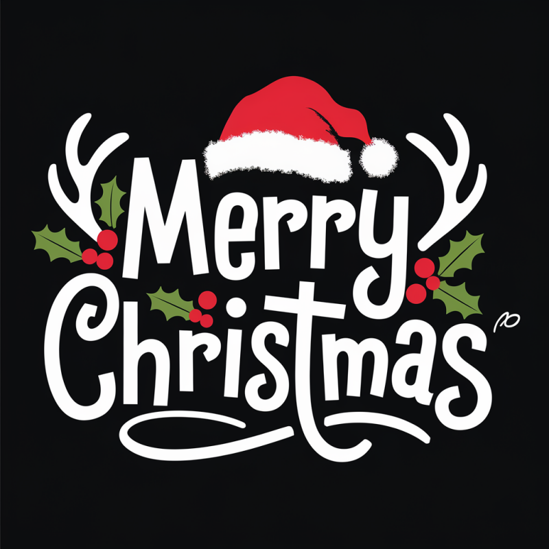 Festive Merry Christmas Graphic T-Shirt