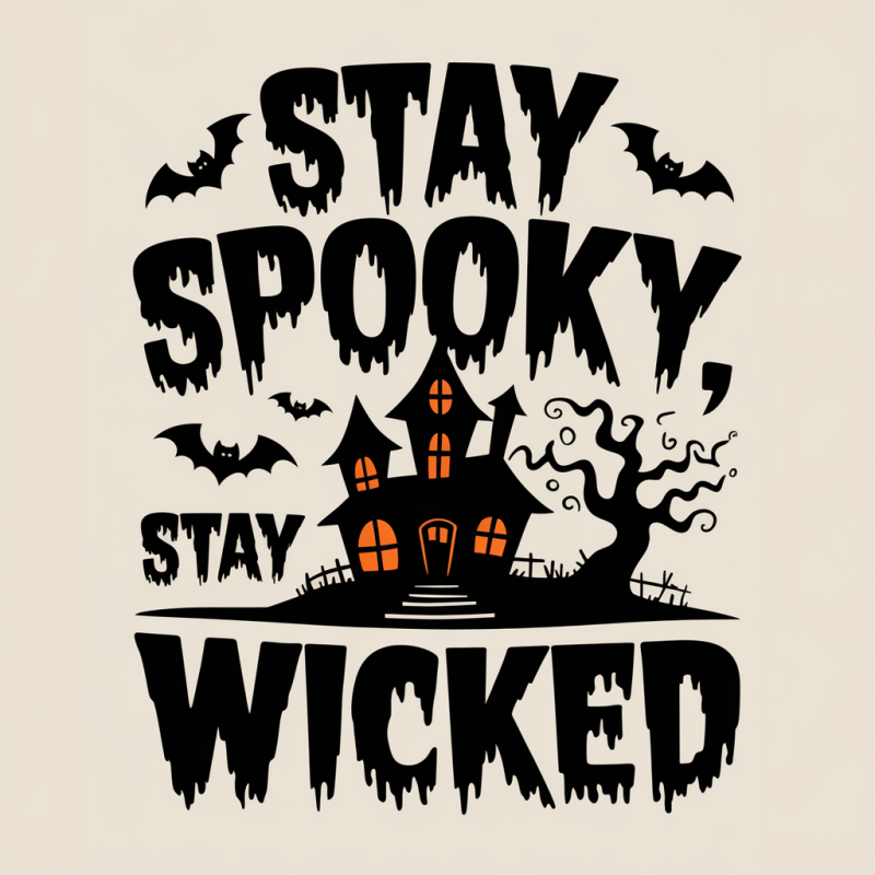 Stay Spooky Stay Wicked Halloween Graphic Tee