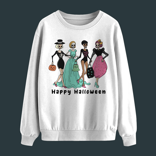 Happy Halloween Skeleton Lady Sweatshirt