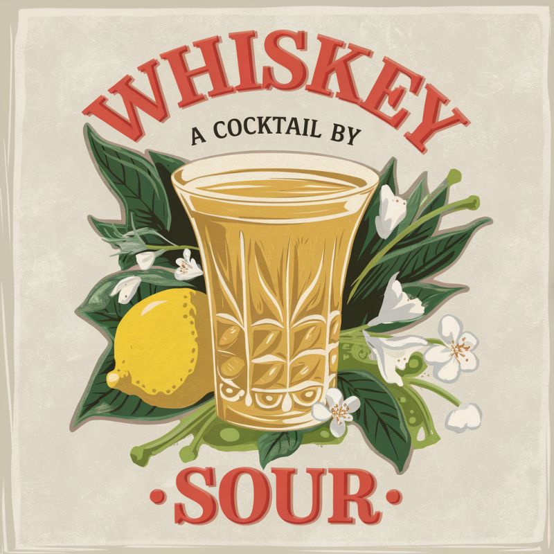 Whiskey Sour Graphic Cotton T-Shirt