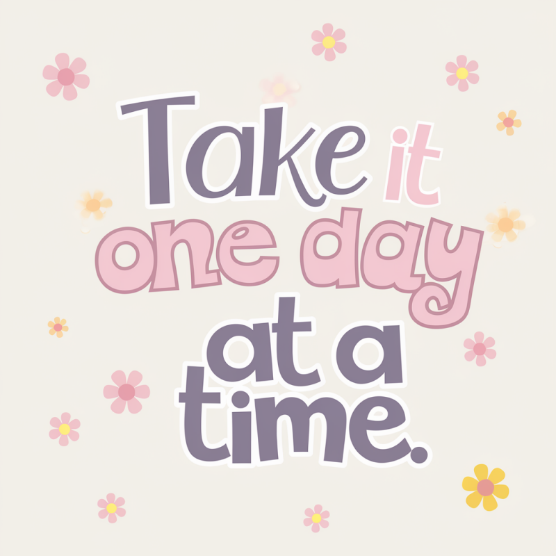 InspireEase Take It One Day At A Time Cotton T-Shirt