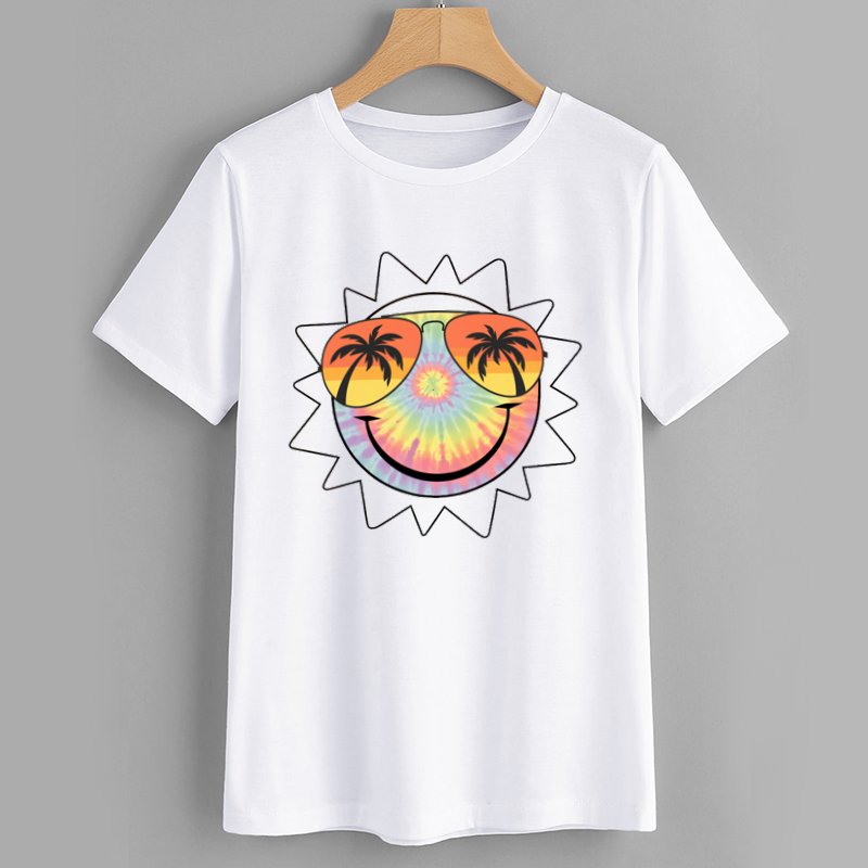 Colorful Tie Dye Smiley Face T-Shirt