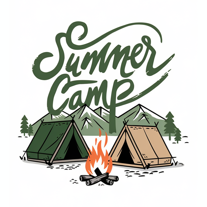 Summer Camp Camping Pattern Top