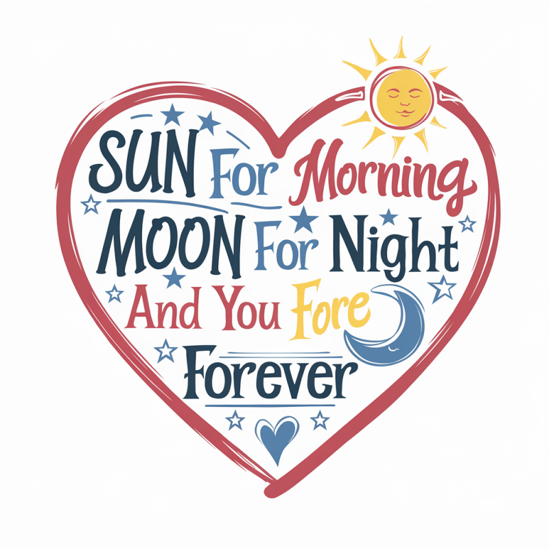 Sun and Moon Heart Graphic T-Shirt