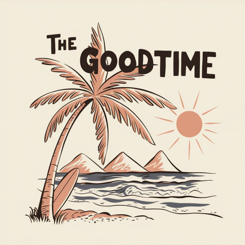 The Good Time Graphic T-Shirt with Palm Tree Design
