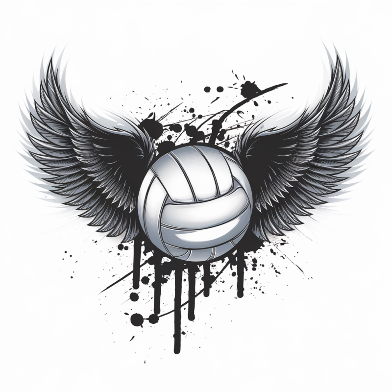 Winged Volleyball Graphic T-Shirt