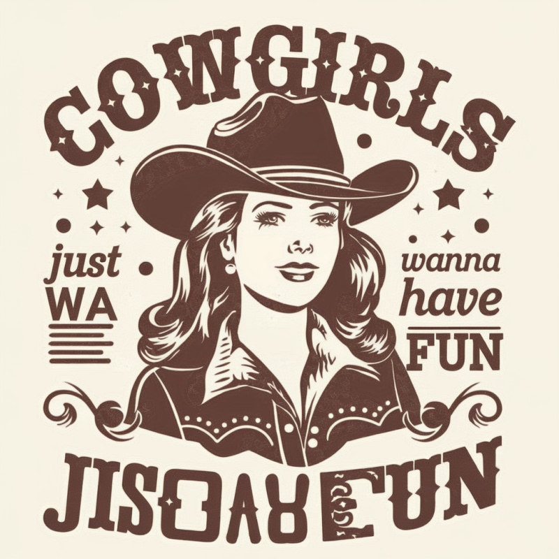 Cowgirl Fun Graphic Tee - Western Style Casual Shirt