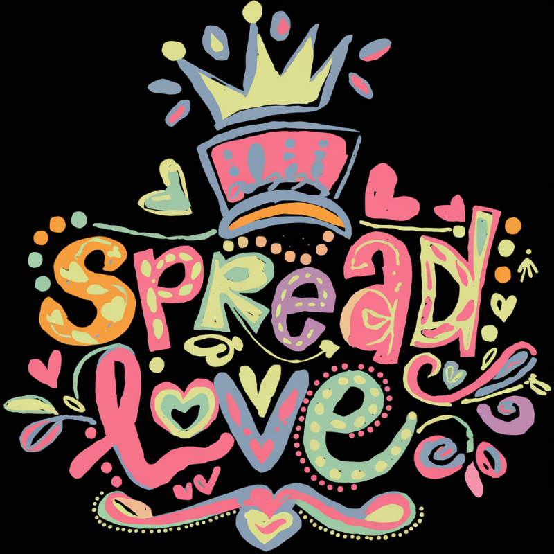 BrandX Colorful Spread Love Graphic Cotton T-Shirt