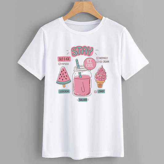 Stay Cool Ice Cream Graphic T-Shirt