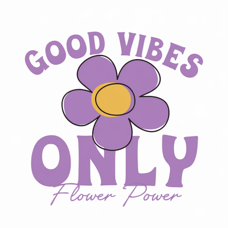 Good Vibes Only Flower Power Graphic T-Shirt