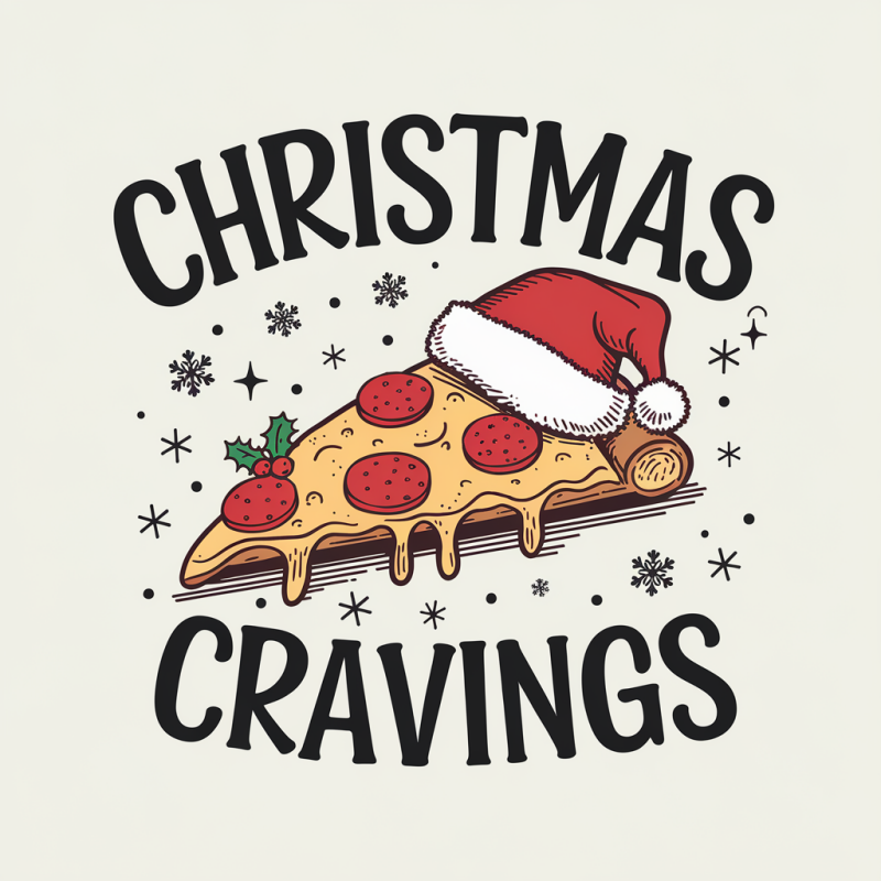 Funny Christmas Cravings Pizza T-Shirt