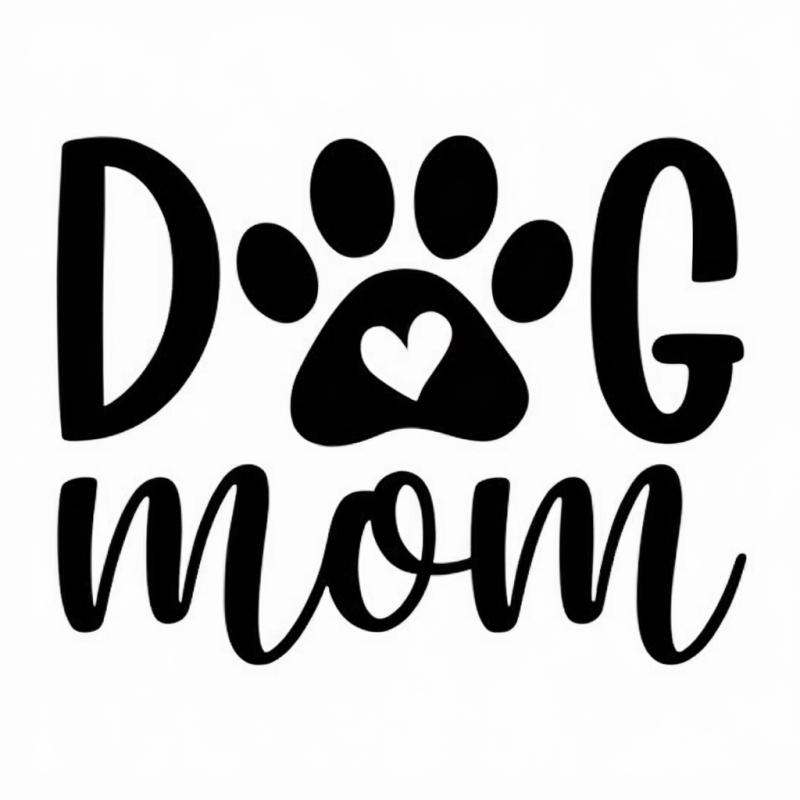 Dog Mom Paw Print Cotton T-Shirt