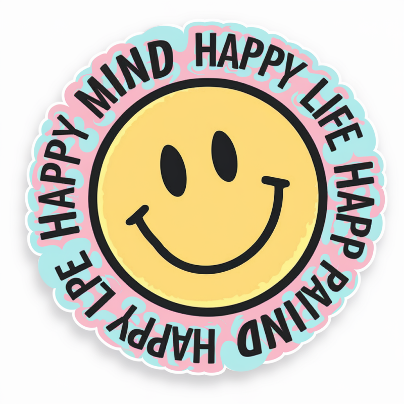 Smiley Face Happy Mind Graphic T-Shirt