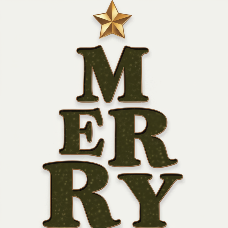 Merry Christmas Graphic Tee with Tree Design