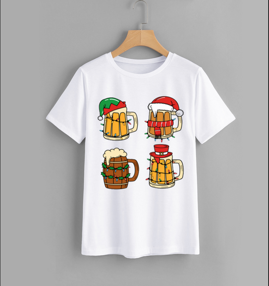 Festive Beer Mug Christmas T-Shirt