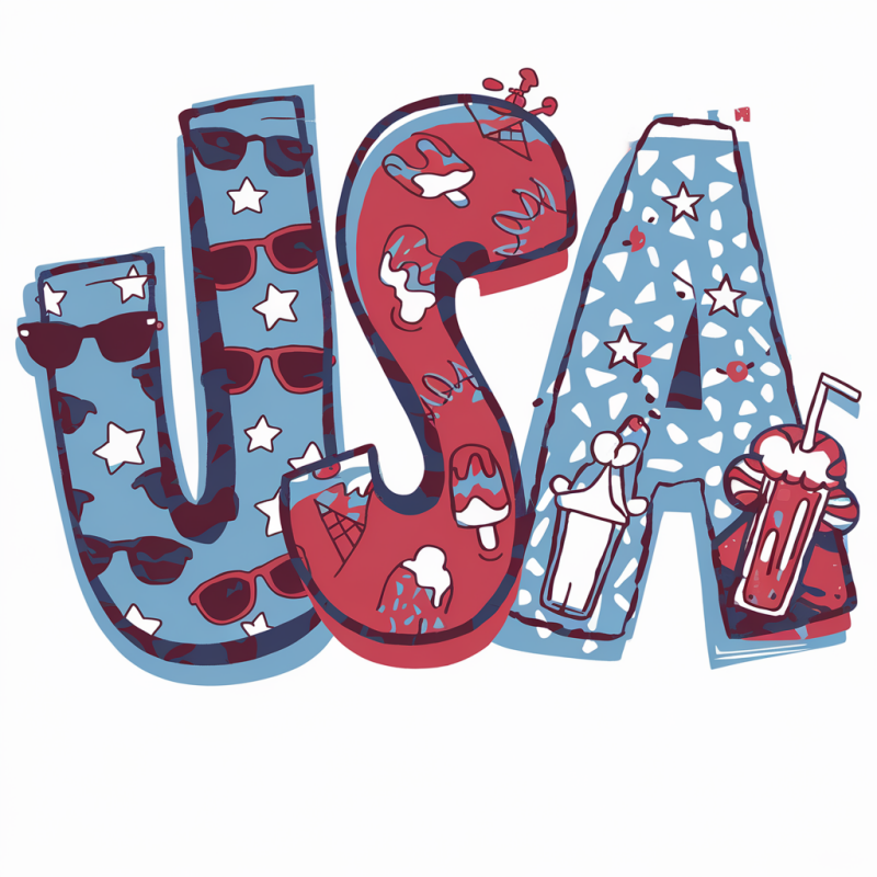 USA Graphic Tee - Patriotic Summer Shirt