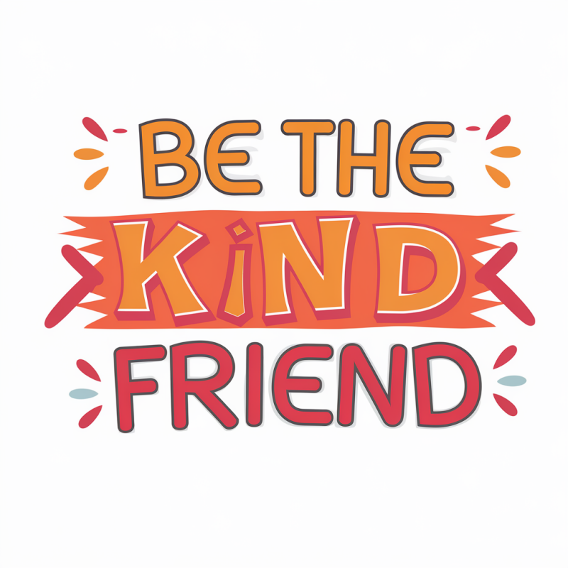Classic Cotton White T-Shirt with Kind Friend Graphic