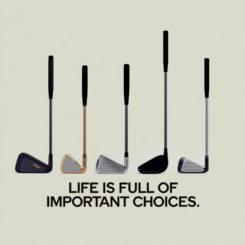 Golf Clubs Graphic Tee - Casual White T-Shirt for Men