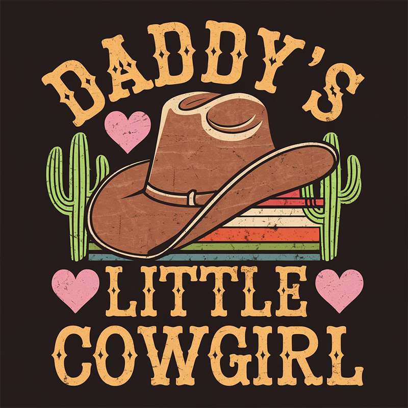 Western Cowgirl Graphic Top "Daddy's Little Cowgirl" T-Shirt