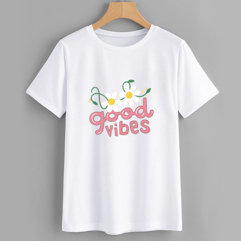 Good Vibes Daisy Graphic Cotton T-Shirt