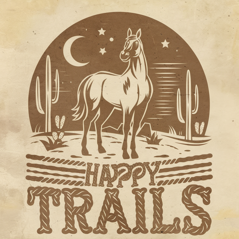 Happy Trails Horse Graphic T-Shirt