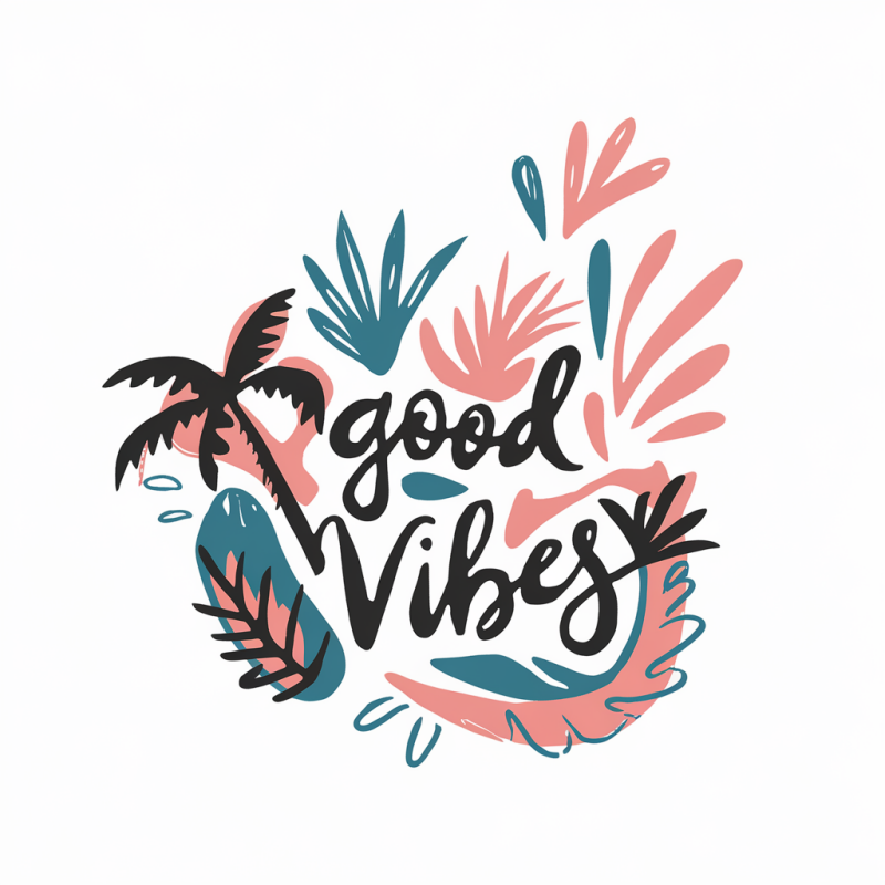 Cotton Graphic Tee Good Vibes Casual T-Shirt