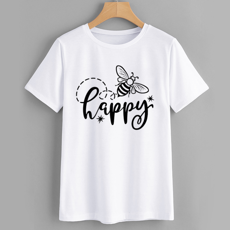 Happy Bee Graphic Tee Shirt